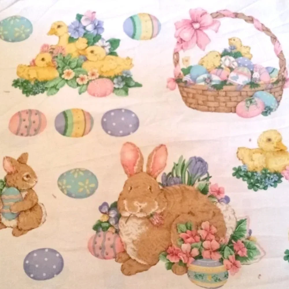 FABRIC #833 - Cotton - Spring Fever Easter Applique Panel 17 x 45